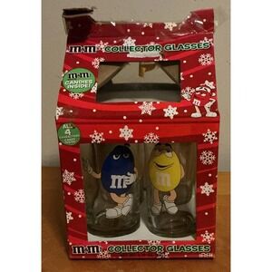 M&M's Collector Glasses Set Of 4, Opened Box With‎ No Candy
